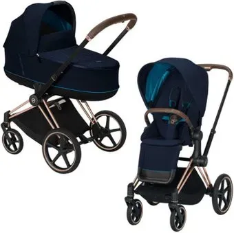 Cybex Priam 2020 (nautical blue, рама розовое золото)