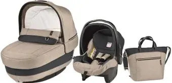 Peg Perego Set Elite Luxe (люлька, автокресло, сумка, бежевый/коричневый)