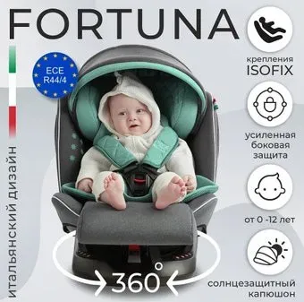 Sweet Baby Fortuna 360 SPS Isofix 0-36 (серый/зеленый)