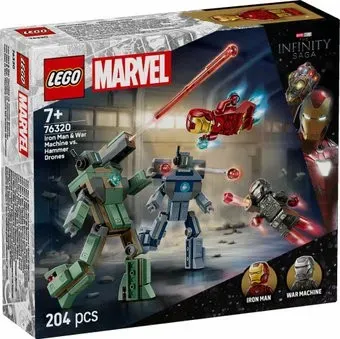 LEGO Marvel Железный человек и боевая машина против дронов 76320