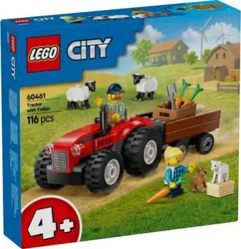 LEGO City 60461 Красный фермерский трактор с прицепом и овцами