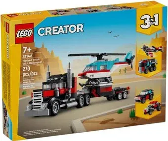 LEGO Creator 31146 Грузовик-платформа с вертолетом 3в1