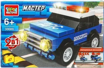Город мастеров Полицейская машина 2в1 30089-JS (47эл)