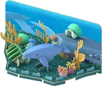 Halftoys Ocean Горбатый кит с диорамой HO004