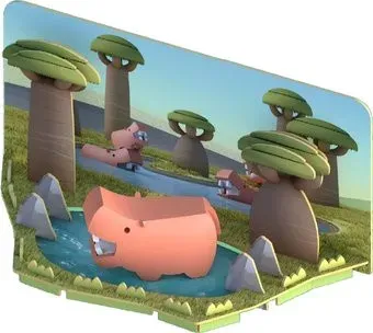 Halftoys Animal Бегемот с диорамой HA005