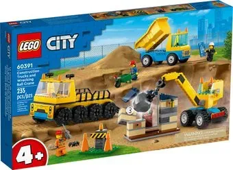 LEGO City 60391 Строительные машины и кран с шаром для сноса