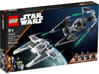 LEGO Star Wars 75348 Мандалорский истребитель-клык против TIE Interceptor