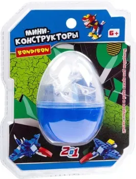 Bondibon ВВ3236-C Мини в синем яйце. 2 в 1 динозавр