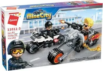 Qman Mine City 11011-3 Погоня за модифицированным байком