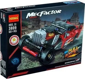 Decool MecFactor 3809 Красный гоночный ретро автомобиль