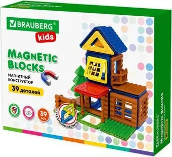BRAUBERG 663849 Kids Magnetic Build Blocks-79 Построй дом
