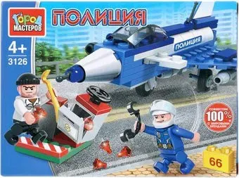 Город мастеров Полиция 3126-BL Полицейская погоня на самолете