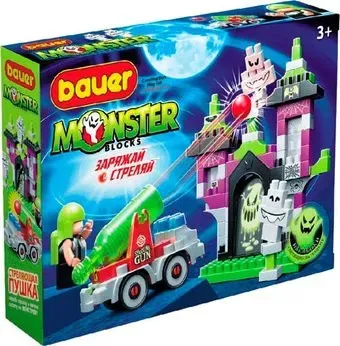 Bauer Monster blocks 822 Набор дом с привидениями, пушкой и охотником