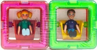 Magformers 713123 10 квадратов, 1 мальчик, 1 девочка