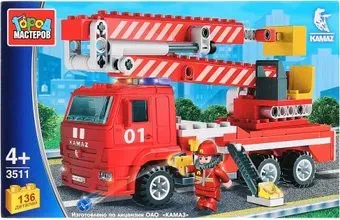 Город мастеров KK-3511-R Камаз. Пожарная машина с люлькой