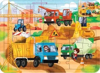Puzzle Time Машины на стройке С раскраской 4659724 (34эл)