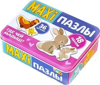 Puzzle Time Где чей малыш? Макси-пазлы 5800953 (36 эл)