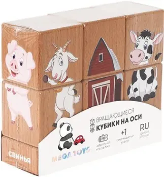 Mega Toys Кубики на оси Домашние животные 15204