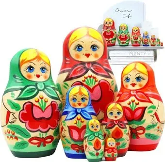 Брестская Фабрика Сувениров Набор традиционных матрешек с дизайном первых изготовленных на фабрике (набор 7 шт)