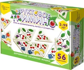 Нескучные игры Фруктовое тримино. Треугольное домино 8343