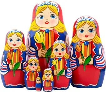 Брестская Фабрика Сувениров С тюльпанами в народном голландском костюме (набор 7 шт)