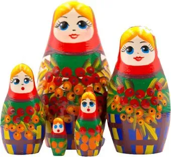 Брестская Фабрика Сувениров С русскими мотивами и ветвями рябины (набор 5 шт)