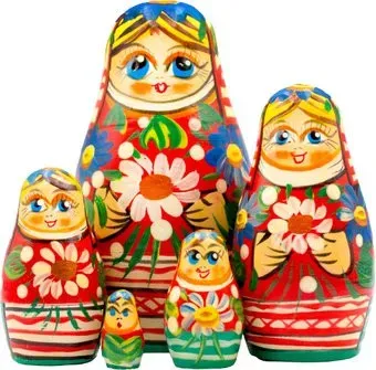 Брестская Фабрика Сувениров Девушка с ромашками и васильками в белорусском костюме (набор 5)