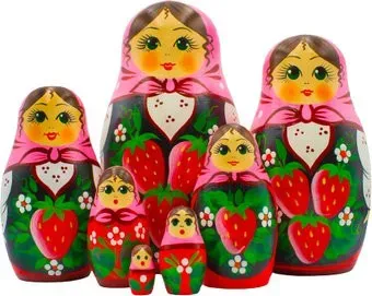 Брестская Фабрика Сувениров Девушка с клубникой и в розовом платке (набор 7 шт)