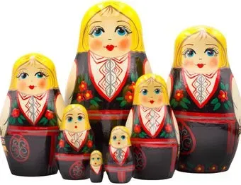Брестская Фабрика Сувениров Девушка в норвежском традиционном костюме (набор 7 шт)
