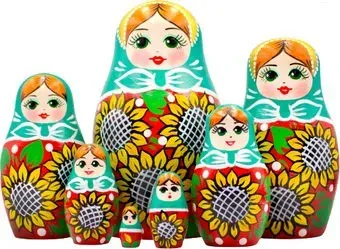 Брестская Фабрика Сувениров В сарафане с подсолнухами (набор 7 шт)