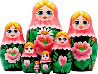 Брестская Фабрика Сувениров В розовом платке и сакурой (набор 7 шт)