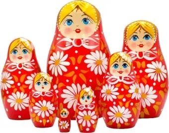 Брестская Фабрика Сувениров В красном наряде с ромашками (набор 7 шт)