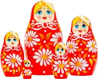Брестская Фабрика Сувениров В красном наряде с ромашками (набор 5 шт)