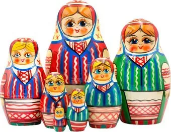 Брестская Фабрика Сувениров В белорусском традиционном платье с орнаментом (набор 7 шт)