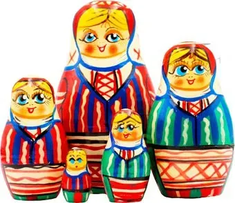 Брестская Фабрика Сувениров В белорусском традиционном платье с орнаментом (набор 5 шт)