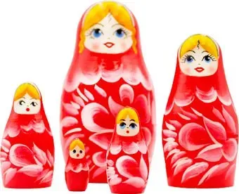 Брестская Фабрика Сувениров Красная с цветами (набор 5 шт)