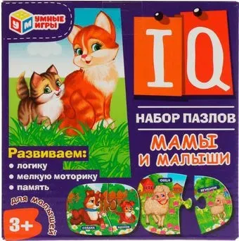 Умные игры Мамы и малыши. Набор IQ-пазлов для малышей 4650250518280