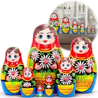 Брестская Фабрика Сувениров с маргаритками в красном платке (набор 7 шт)