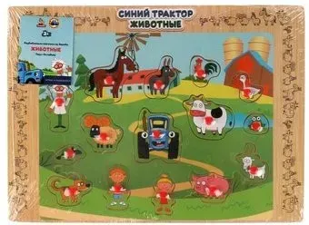 Буратино Синий Трактор Вкладыш животные W011-STR