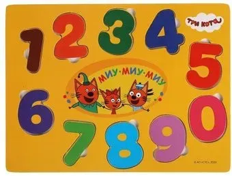 Буратино Три кота Вкладыш Цифры 1054-CATS