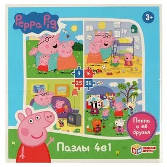 Умные игры Пеппа и ее друзья. Свинка Пеппа 4 в 1 4680107954336