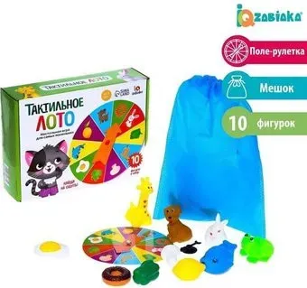 Zabiaka Животные и продукты Тактильное лото с игрушками 4348869