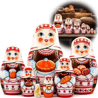 Брестская Фабрика Сувениров Матрешка в славянском костюме (набор 7 шт)