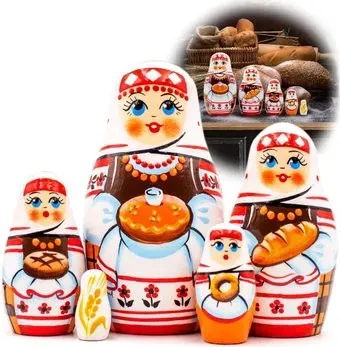 Брестская Фабрика Сувениров Матрешка в славянской народной одежде (набор 5 шт)