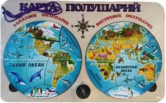 Нескучные игры Магнитная карта полушарий 7842