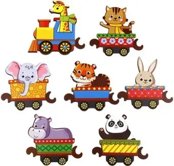 WoodLand Toys Поезд с животными. Хоровод 145106