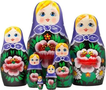 Брестская Фабрика Сувениров С ромашками и маками в фиолетовом платке (набор 7 шт)