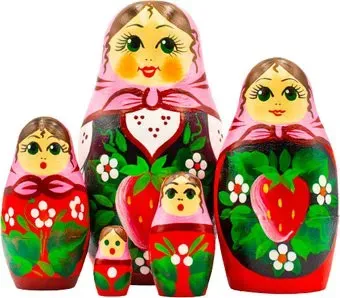 Брестская Фабрика Сувениров Девушка с клубникой и в розовом платке (набор 5 шт)