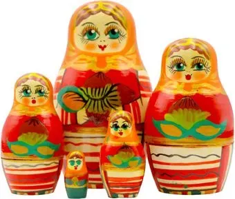 Брестская Фабрика Сувениров ВВ оранжевом платье с лесными орехами (набор 5 шт)