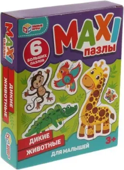 Умные игры Макси-пазлы Дикие животные 4680107902160